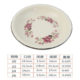 European and American thick enamel plate, classic fruit plate, 20/24 cm, large cutlery, garden, enameled kitchen plates durable