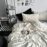 Floral Style Duvet Cover Pure Cotton Bed Cover Girls Soft Comforter Covers Set with Pillowcase King Size Quilt Cover Set