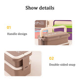 Single/Double Layer Lunch Box Portable Bento Box with Cutlery Lunchbox Kids School Microwaveable Food Storage Container