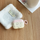 Chic Lovely Line Kitten Cat Bowknot Light Pink Earphone Case with Pink Ring Cover for AirPods 1 2 3 4 Pro Pro2