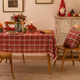 Christmas Snowflake Plaid Tablecloth Printed Tea Table Decor Kitchen Party Christmas New Year Decoration