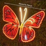 Automatic Opening LED Butterflies for Wedding Decor, Romantic Magical Light Up Wings for Party Christmas Festival Decoration