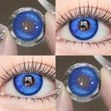 1pair Blue Green Red Color Contact Lenses 6months Halloween Crazy Circle Lens 14.5mm