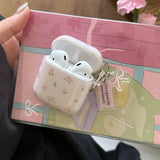 Lovely Flower Gloss Silicone Headphone Shockproof Protective Case For AirPods Pro 2 3 4 Soft Funda Protection Cover With Pendant
