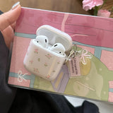 Lovely Flower Gloss Silicone Headphone Shockproof Protective Case For AirPods Pro 2 3 4 Soft Funda Protection Cover With Pendant