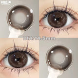 1 Pair Brown Eye Lenses Korean Natural Lenses Color Contact Lenses Eyes with Degree Gray Beautiful Pupil Fast Shipping