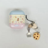 cartoon cute cookie bear love heart pendant shockproof silicone protective case for apple airpods 1 2 3 4 pro 2 earphone cover