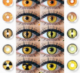 1Pair Color Contact Lenses For Eyes Anime Cosplay Colored Lenses Yellow Multicolored Lenses Contact Lens Beauty Pupils