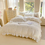 INS Princess 2025 New Style Bedding Sets Sweat Bow Quilt Cover Romantic Bedclothes Decor Woman Bedroom Duvet Cover Set 4pcs