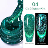 Auroras Cat Magnetic Gel Nail Polish Reflective Sparkling Glitter Semi Permanent Nail Art Soak Off LED UV Gel Varnis