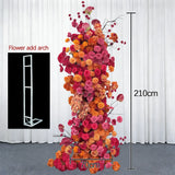Wedding Backdrop Arch Flower Runner Hot Pink Orange Hydrangea Rose KT Board Decor Event Party Props Display