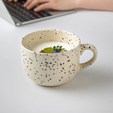 Nordic Style Matte Splashed Ink Drinking Mug Household Simple Breakfast Milk Cups Fashion Office Handgrip Large Coffee Cup