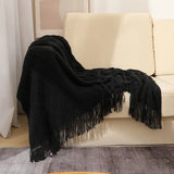 Knitted Twin Size Blanket, Coffee Throw Blanket for Couch Soft Lightweight Breathable Summer Living Room Home Decor Outdoor