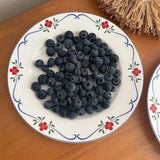 Creative Floral Plate Household Circular Serving Plates High-end Simple Fruit Dessert Dish Nordic Style White Ceramic Tableware