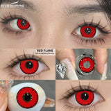 1Pair Cosplay White Color Contact Lenses Halloween Scary Contact Lenses Crazy Red Eye Makeup Lenses Black Beauty Pupils
