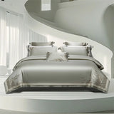 2025 New Luxury Embroidery 1200TC Lyocell Cotton Soft Silky Bedding Set Duvet Cover Set Bed Sheet/Fitted Sheet Pillowcases 4Pcs