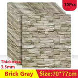 10 Pcs 3D Peel and Stick   Wall Stickers Home Decor Living Room Waterproof Foam Vinyl PVC 70X77CM Self Adhesive Panels Wallpaper