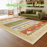 Retro Moroccan Living Room Carpet Colorful Dopamine Art Bedroom Bedside Rug Large Area Fashion Art Coffee Table Mats Alfombra 러그