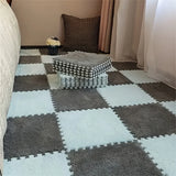 Plush Modular Area Rug Set Thick Anti-Bump Bedroom Bedside Square Crawling Mat Hand Wash Only Room Decor
