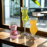 Ikeehome  Creative Human Body Glass Wine Drinkware Cocktail Tumbler Juice Cup Funny Kitchen Coffee Latte High-footed Mug Glassware Barware