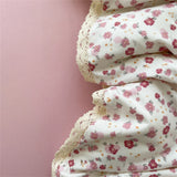 Knitted Class A Soft Bedding Set Washed Cotton Bed Sheet Queen King Size Duvet Set Flower Comforter Set Pillowcase Bed Linens