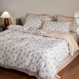 Japanese ditsy floral Cotton Bedding Sets Duvet Cover Sheet Pillowcase 4pc Underwear Bed Linens