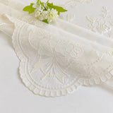 Rectangular PVC Tablecloth Waterproof Embroidered Rice White Lace Table Cloth Oilproof Wash Free Dining Table Protection Cover