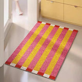 Stripe PVC Doormat Cuttable Geometric House Entrance Welcome Mat Rug Carpet Anti Dust Pad Outdoor Aesthetic Home Room Decor
