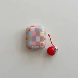 3D Tomato Pendant Chain Grid Earphone Case Protect For Airpods 1 2 3 4 Cover Soft Shockproof For Air Pods Pro Pro2nd Fundas