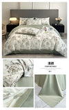 Flower Printed Duvet Cover Set Satin Silk Bed Cover Sets for Summer Queen/King Size Silky plumones de cama Coolling Bedding Set