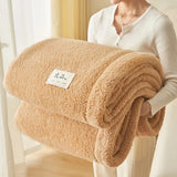 Solid color flannel blanket, thickened warm coral blanket, winter office rest blanket, double-sided plush cover blanket