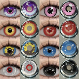 2pcs Cosplay Colored Contact Lenses Anime Contact Lenses Blue Eye Lenses Yearly Crazy Halloween Makeup Colorful Lens