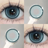 1Pair Blue Lenses Color Contact Lenses for Summer With Diopters Prescription Korean High Quality Lenses Soft Makeup Lens