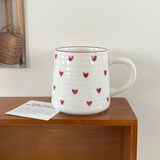 2/4/6Pcs Love Ceramic Mug, Cute Little Love Ceramic Mug Coffee Cup Drinking Cup for Home Drinking, Afternoon Tea Drinking, Office Drinking, Coffee Shop Latte Art, Souvenir, Valentine's Day Holiday Gift, Birthday Gift