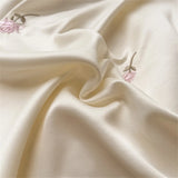 Rose Embroidery Bedding Set Silky Luxury Bedsheets Set Pillowcase Duvet Cover Bedclothes Skin-friendly Bed Linen Home Textiles