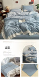 INS Princess Style Bedding Sets Ruffle Lace Bow Quilt Cover Home Romantic Bedclothes Decor Woman Girls Bedroom Duvet Cover 4pcs