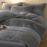 Winter Warm Plush Duvet Cover 220x240 Velvet Fleece Couple Quilt Cover Double Bed Luxury Bedding Set Queen King Size
