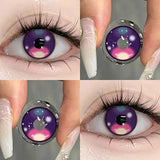 Cosplay Colored Contact Lenses, Myopia Anime, Cyber Gray Color Power Foggy White Halloween, 1Year 2Pcs New Make Up Fast