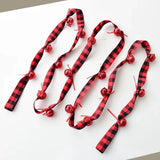 2.7m Christmas Velvet Bell Strings Red Iron Bell Ribbons Bell Pendant Wreath Decoration Handmade Xmas Tree Hanging Bells