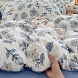 New Floral Double-piece Washed Cotton Quilt Cover  Skin-friendly Breathable Student Dormitory Duvet Covers Without Pillowcases