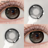 Fixed Axis Colored Contacts Ash Violet Kawaii Eye Makeup Lenses Free Tweezers Gift For Women Student Campus