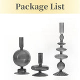 Modern Bubble Shaped Glass Candlestick Holder Set Taper Candle Stand Elegant Desktop Decoration for Party Living Room Banquet