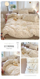 Knitted Class A Bedding Set Floral Style Bed Linen Set Soft Double Yarn Four-Piece Set Quilt Cover Set Bed Sheets Gift for Home