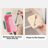 Multifunctional 800 ML Food Storage Box Reusable Leakproof Sealed Lunch Box with Fork Portable Food Storage Container Picnic Use