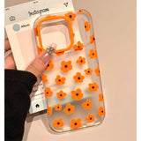 Cute Floral Lovely Flowers Clear Phone Case for IPhone 13 14 16 15 Pro Max Shockproof Protective Cover for Iphone 17Pro Max Case