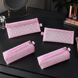 New Flower Edges Cosmetic Bag Lace Heart Transparent Makeup Storage Pouch Sweet Mesh Toiletry Bag Storage for Travel