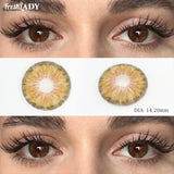 1 Pair Colored Contact Lenses Natural Brown Pupils Eyes Contact lenses Green Soft Contacts 14.20mm