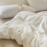 Minimalist Polka Dot Style Bedding Set Duvet Cover Set Four Piece Bedding Set Bed Sheet Fully Enclosed for Home