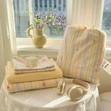 Korean Style Bedding Sets Soft Flat Sheet Duvet Cover Pillowcase Polyester Twin Queen Full Size Quilt Cover Set Sheet Set