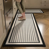 Kitchen Carpet Water Absorbent Non-slip Floor Mat Diatom Mud Oil Absorption Mats Black White Houndstooth Home Decoration Rug